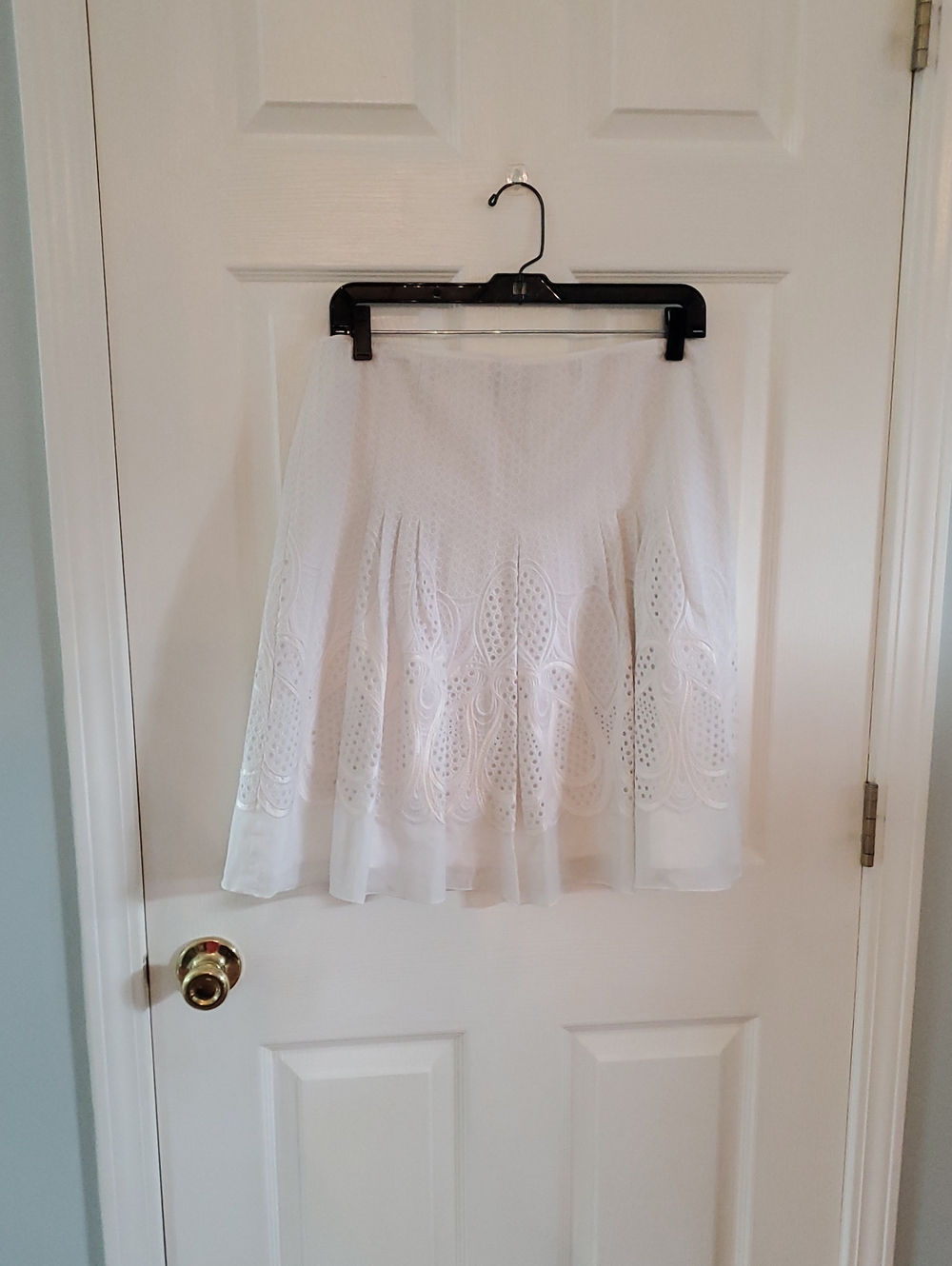 Eli Tahari White Eyelet A-Line Women's Skirt